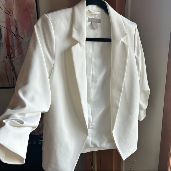 H&M Elegant White Women's Blazer, Size XXS - Picture 10 of 11